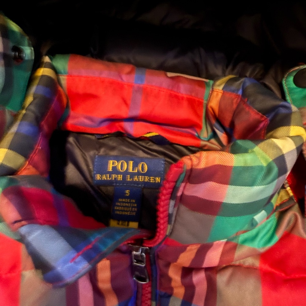 Polo Ralph Lauren Boys plaid check down filled jacket Size Small 5T - Picture 7 of 8